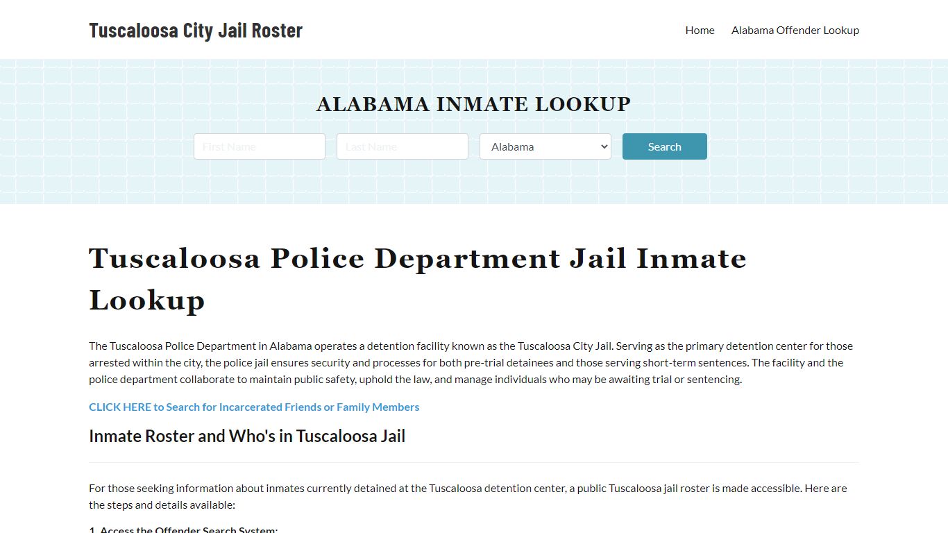 Tuscaloosa Police Department & City Jail, AL Inmate Roster, Arrests ...