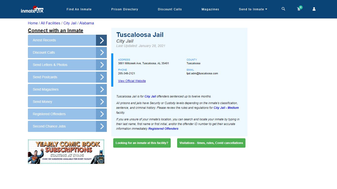 Tuscaloosa Jail | Inmate Locator